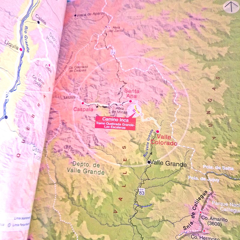 mapa camino del inca jujuy